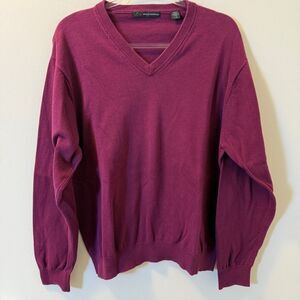 Greg Norman Burgundy V-Neck Cotton Sweater Men’s L